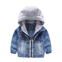 MUABABY Baby Boy Denim Jacket Kids Cartoon Appliques Tops Autumn Children Warm Clothes Frosted Toddler Daily Wear Fashion Looks