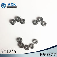 F697ZZ Flange Bearing 7x17x5 mm ABEC-1 ( 10 PCS ) F697 Z ZZ Flanged Ball Bearings