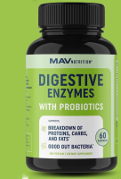 MAV NUTRITION Digestive Enzymes Supplement With Probiotics, 60 Capsules