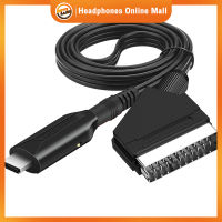 1080P Scart เป็นอะแดปเตอร์แปลงเสียงวิดีโอที่รองรับ Hdmi อินพุต Scart เป็นเอาต์พุตที่รองรับ Hdmi พร้อมสายไฟ Usb