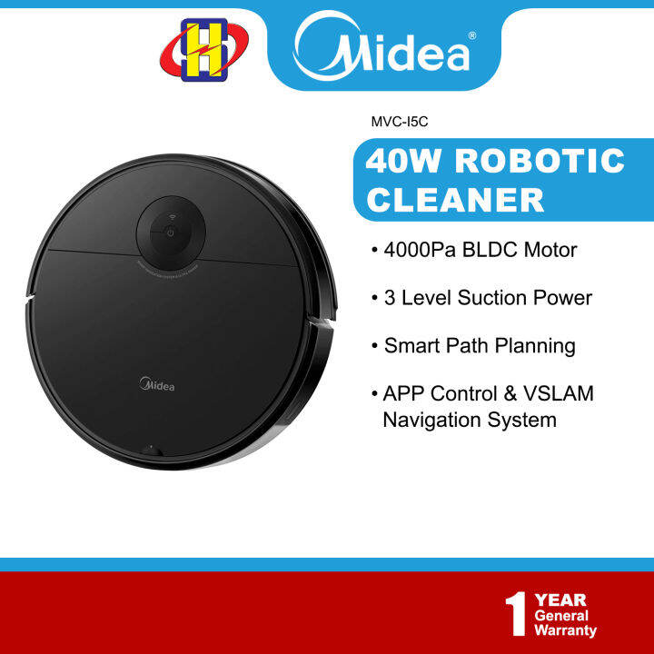 Midea Robotic Vacuum Cleaner (4000Pa) 3 Level Suction Power BLDC Motor
