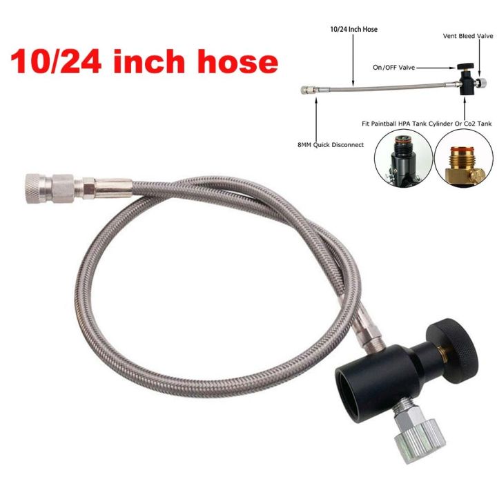 PCP Air Fill Adapter With 10/24 Inch Braided Hose And Bleed Valve High ...