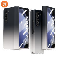 【พร้อมฟิล์มกันรอย】เคส FZT สำหรับ Samsung Galaxy Z Fold 5G เคสโทรศัพท์แฟชั่น TPU + PC ฝาพับสีไล่ระดับรวมทุกอย่าง