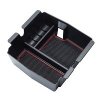 Car Center Console Organizer Tray for Jeep Wrangler JL/JLU JT 2018-2021 Accessories Armrest Storage Box with Holes, Red