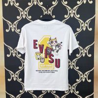 เสื้อยืดแขนสั้นผ้าฝ้าย Ev-Su,ใหม่23ชุดเสื้อผ้าสำหรับผู้ชายและผู้หญิงที่มีตัวอักษรแมวกวักนำโชคเดียวกันเสื้อยืดพิมพ์ลาย XS-3XL แขนสั้น