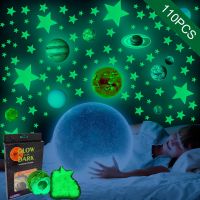 ZZOOI 100Pcs Stars Luminous Wall Stickers for Kids Rooms Modern Home Decoration Solar System Planet Decals Glow in the Dark Stickers