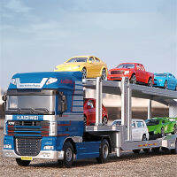 ล้อแม็ก Double Deck Flatbed Trailer รุ่น Diecast โลหะ Heavy Semi Trailer ขนส่งรถบรรทุกรถรุ่นของเล่นคอลเลกชัน Gifts888