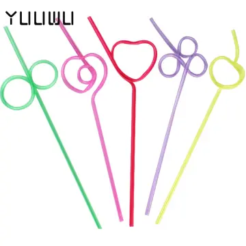 1pcs Funny Soft Plastic Glasses Straw Unique Flexible Drinking Tube Kids  Party Bar Accessories Beer Colorful Homebrew