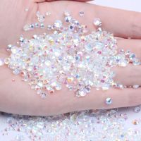 【CW】 Resin Rhinestones Non Hot  CLEAR 500/1000pcs 2 6mm Round Flatback Diamonds Appliques Fabric Wedding Dresses