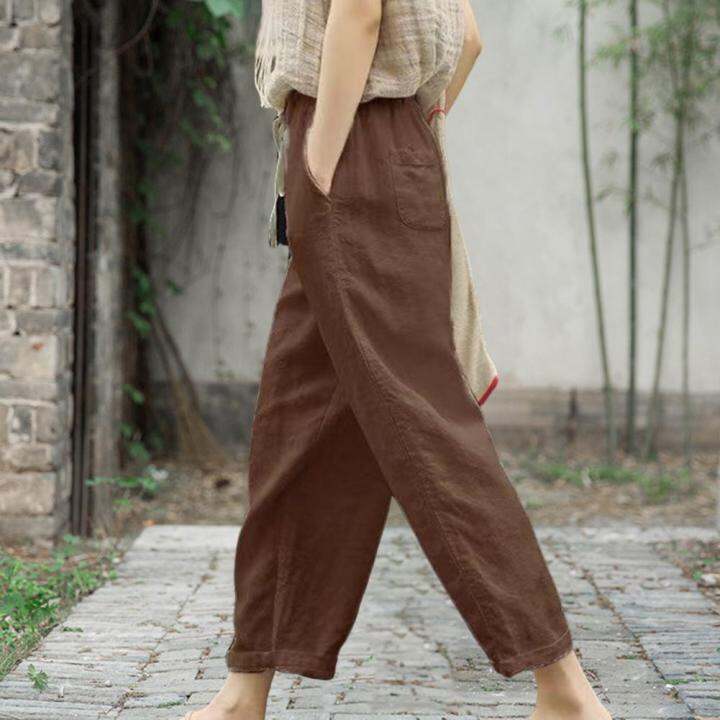 popular-women-pants-wide-leg-quick-drying-lady-slacks-retro-loose-cotton-linen-casual-pants