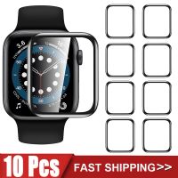 ☃✐✷ Screen Protector for Apple Watch Series 7 45mm 41mm Accessories Soft Glass 9D HD Full Film iWatch 6 5 4 3 se 44mm 40mm 42mm 38mm