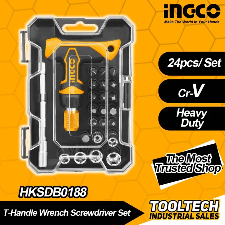 INGCO HKSDB0188 T-Handle Wrench Screwdriver Set *LDY TOOLTECH* | Lazada PH