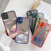 【 NEW FIRE 】เกาหลี Sunset Scenery Funda Matte Case สำหรับ iPhone 13 12 11 XR X 8 7 Plus Pro XS Max Mini Skin Feeling กรณีซิลิโคน