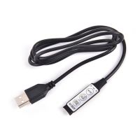 【♘COD Free Cas♘】 yulibu74040703 4 Pins ตัวต่อ Usb ตัวเมียตัวควบคุม Rgb Dc5v หรี่ Led ที่มี3ปุ่มสำหรับ5V Rgb Led Usb Strip 19โหมดไดนามิกสำหรับแถบไฟ Led