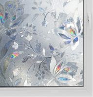 3D Rainbow Window Film Privacy for Glass Sticker No Glue Static Cling Heat Control Anti UV Non Adhesive Decorative Tulip