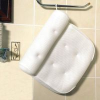 3D Mesh Spa Non-Slip Cushioned Bath Tub Spa Pillow Bathtub Head Rest Pillow With Suction Cups For Neck And Back Bathroom Supply