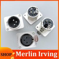 Merlin Irving Shop 1pcs XLR 3pin Male or Female Panel power mount Socket Audio Microphone Jack Plug Connector silver Copper Contact XLR Metal