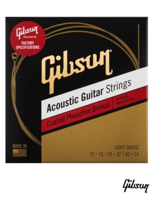 Gibson SAG-CPB11 สายกีตาร์โปร่ง เบอร์ 11 Phosphor Bronze แบบเคลือบ ซีรีย์ Coated Phosphor Bronze ของแท้ 100% (Ultra Light, 0.011 - 0.052) ** Made in USA **