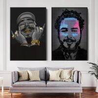 Post Malone Singer โปสเตอร์สีน้ำมันตกแต่งห้องบาร์คาเฟ่ของขวัญพิมพ์วาดภาพศิลปะบนผนัง