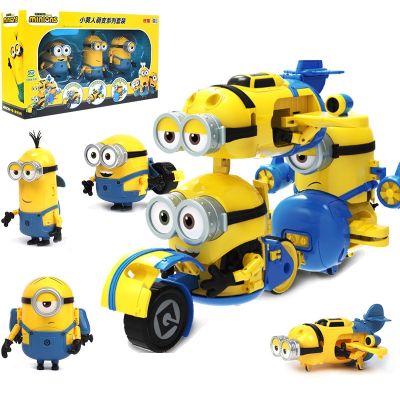 ZZOOI Original Minions Kevin Stuart Bob Deformation Toy Kawaii Cute Cartoon Action Figure Toy Christmas Gift For Children