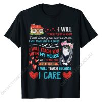 I Will Teach You In A Room On Zoom Funny Teacher Cat Gift T-Shirt Custom T Shirts For Men Cotton Tops Shirt Comics Cheap