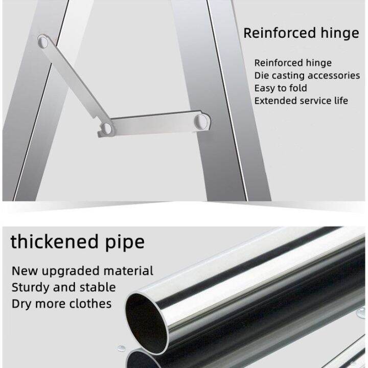 a-shack-ปราบปราม-ไม้แขวนในร่มและกลางแจ้งสำหรับระเบียงเสาคู่พับได้สำหรับพื้นชั้นตากผ้าแท่นสแตนเลสสตีล-rak-gantungan-baju-เสื้อผ้าแบบเรียบง่าย