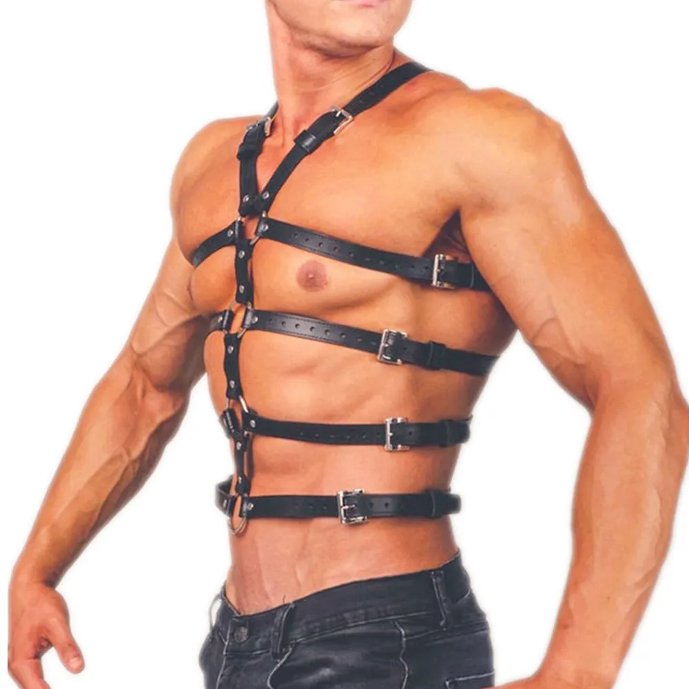 Men y PU Leather Harness Fetish BDSM Male Lingerie Adjustable ual Body Punk  Style Belt Harajuku for | Lazada PH