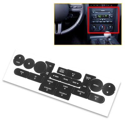 ❄┅ Dash Radio Control Button Worn Peeling Repair Kit Decals Stickers For Ford Mustang 2005 2006 2007 2008 2009 Car Accessories