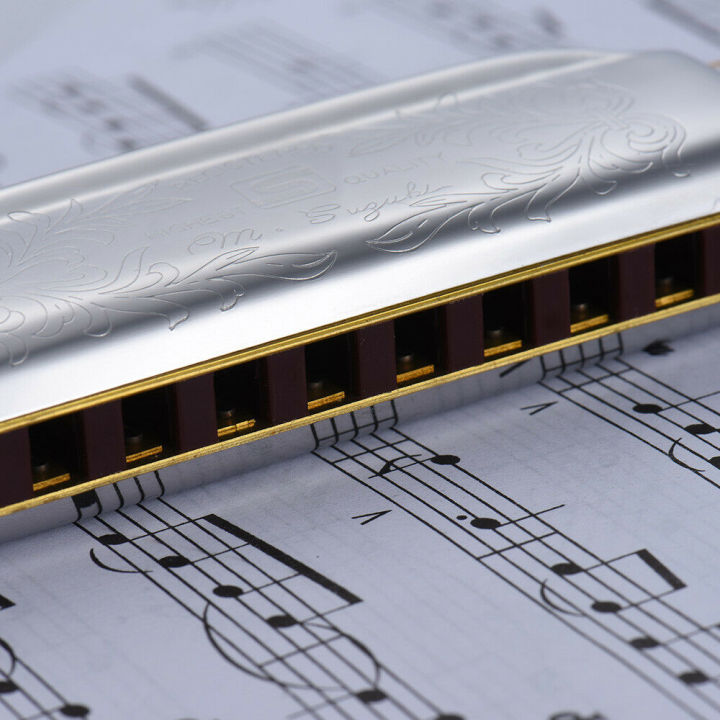 suzuki-1072-c-folkmaster-standard-10-hole-diatonic-harmonica-key-ของ-c-20-tone-สำหรับวงดนตรีนักเรียนมือใหม่