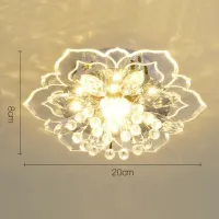 9W LED Embedded Crystal Downlight Crystal Ceiling Chandelier Pendant Rgb Flower Shape Lamp for Home Interior Hallway Decor