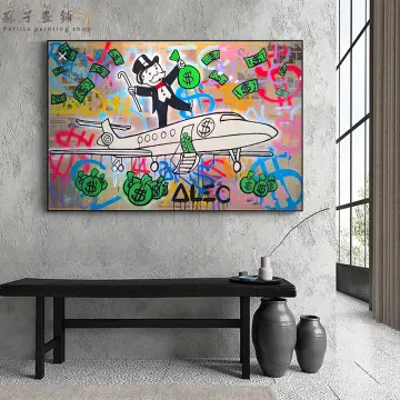 Alec Monopoly Graffiti Art Money Canvas Painting Posters and