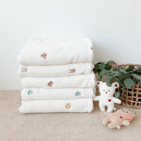 Ins style Korean baby blanket cute bear rabbit embroidered baby Soft Wrapping Blanket nap blanket