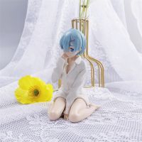 11CM white shirt pajamas Anime Re:Life in a different world from zero Sitting Ram Rem PVC Action Figure Model Toys