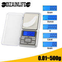 0.01g 500g Mini เครื่องชั่งอิเล็กทรอนิกส์ความแม่นยำสูง Pocket Digital Scale สำหรับเครื่องประดับ Gold Sterling Silver Balance Gram สำหรับห้องครัว-paeoui