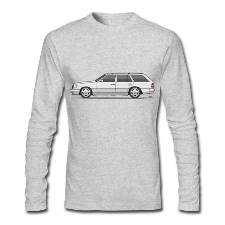 man-car-mercedes-w124-เสื้อยืดผู้ชายตลก-tee-สำหรับขายแขนยาวชายเย็นการ์ตูนเสื้อยืดท็อปส์