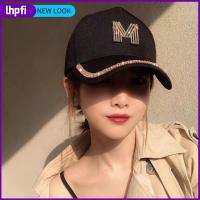 LHPFI สแน็ปแบ็ค หมวกเบสบอลพลอยเทียม ฮิปฮอป กีฬานอกสถานที่ ตัวอักษร D M casquette วินเทจ หมวกกันแดดหมวก ชายหญิง