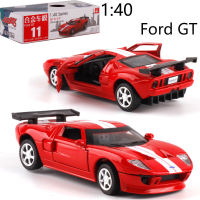 【☼】 Fashions King รถโมเดลโลหะดายคาสยานพาหนะแบบดึงหลังได้ทำจากอัลลอยขนาด1:40 Ford GT