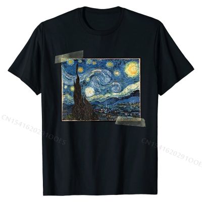 Van Gogh The Starry Night Men Women Kids T-Shirt Unique Man Tshirts Plain Cotton Tops Tees Normal