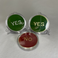 Colorful YesNo Decision Coin Green Represents YES Red Represent NO Paint Embossed Letter Metal Badge Gold Silver Edge Coins