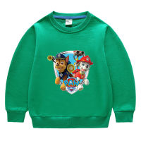 Paw Patrol เสื้อกันหนาวสำหรับชายหญิงแขนยาวเสื้อผ้าเด็กกีฬาฤดูใบไม้ผลิและฤดูใบไม้ร่วง2-9ปี100% ผ้าฝ้ายรอบคอ Hooded เสื้อกันหนาวเด็ก