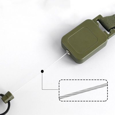 ；。‘【； High Quality Steel Wire Retractable Badge Reels Multi-Purpose Tactical Backpack Hooks Outdoor Fishing Climbing Accessories