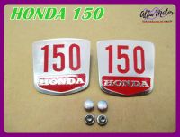 HONDA 150 SIDE COVER LOGO "ALUMINIUM" RH&amp;LH #โลโก้ติดฝากระเป๋าข้าง HONDA 150 อลูมิเนียม อักษรสีแดง