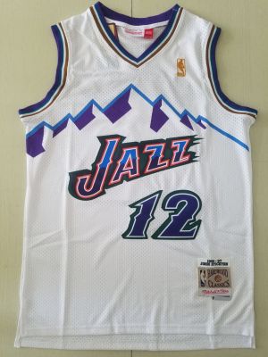 Top-quality Hot Sale Mens Utah Jazz 12 John Stockton 1996-97 Hardwood Classics White Jersey