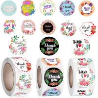【CW】 Round Flowers Thank You Sticker Paper Labels Reward scrapbooking Stickers Wedding Party decor Envelope Seals Stickers Stationery
