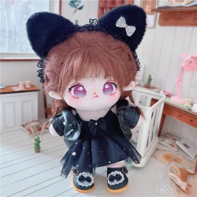 [COD] Cotton doll 20cm centimeter star normal body fat shiny leather jacket coat suspender