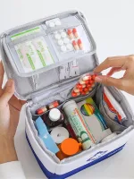 {PYAO Travel Department Store}Travel First Aid Kit Bag For Home Medical Carry Bag Multifunctional Storage Organizer Layered Medicine Boxes Medicine Cabinet