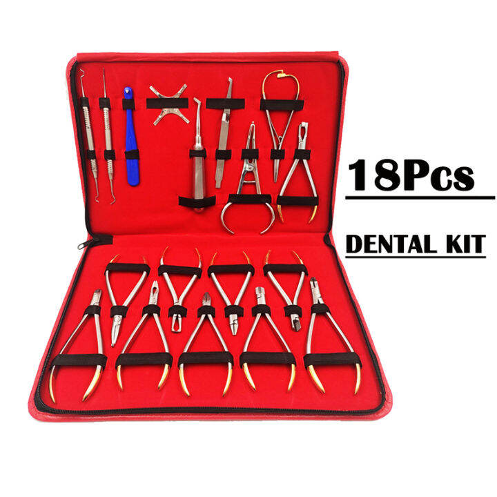 18pcs/set Dental Stainless Steel Dental forceps forceps Kit adult tooth