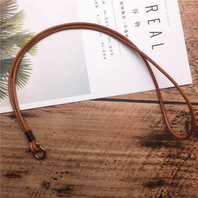Genuine Leather Cell Phone Lanyard Neck Strap Holder Key Lanyard ID ...