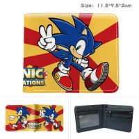 Anime Sonic The Hedgehog Short Wallet Wallets Coin Credit Card/ID Holders Coin Purses Folded Wallet Printed Leather Wallet