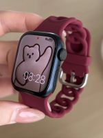 สายซิลิโคนสำหรับสายคาด Apple Watch 45มม. 44มม. 40มม. 41มม. 42มม. 49มม. สร้อยข้อมือระบายอากาศนาฬิกาข้อมือ Ultra Series 8 7 6 5 4 SE